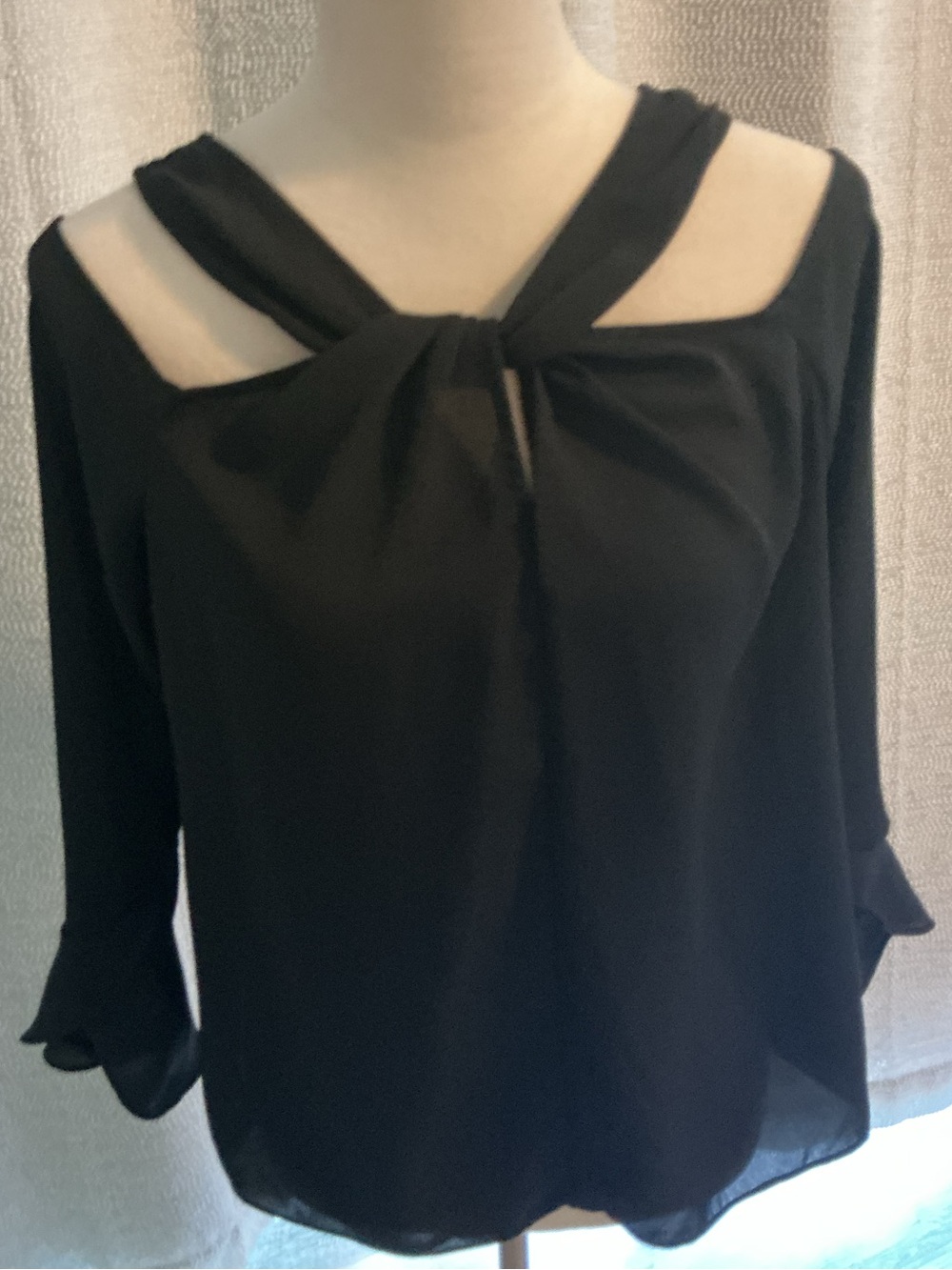 H by Halston Cold Shoulder Elegant Blouse - Picture 5 of 16